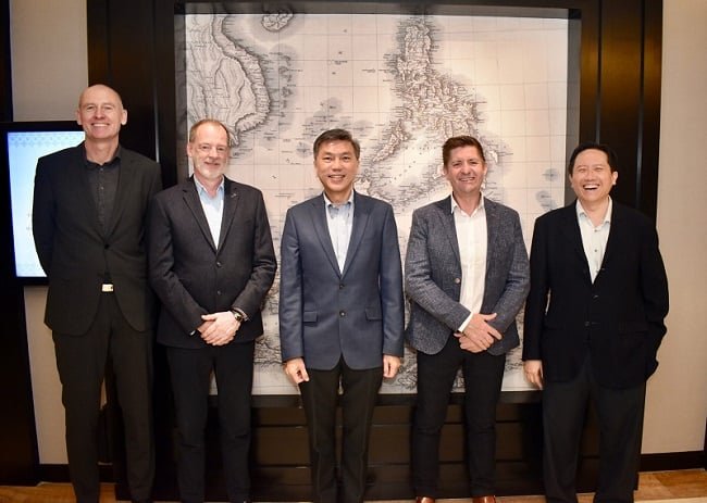 From left: Mike Richard Mattner, co-managing director of industrial technologies at Accuron; Leo Meijer, CEO of Trymax; Tan Kai Hoe, CEO and president of Accuron; Ludo Vandenberk, executive vice president of Trymax; Edwin Chow, vice president for industrials and new ventures and co-managing director of industrial technologies at Accuron. Courtesy of Accuron Technologies. 