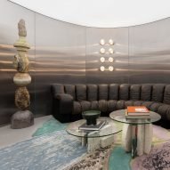 Metal interior with circular couch